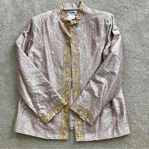 Neiman Marcus exclusive NWT silk beaded jacket. Was part of a set. Size M